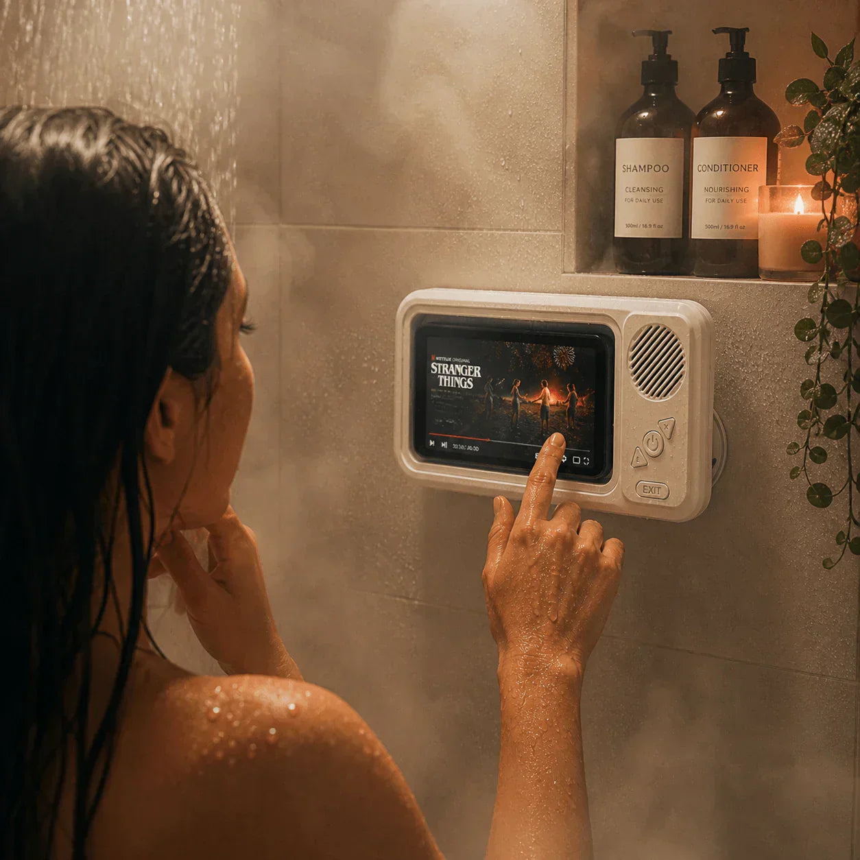 BoxPlay™ | Use seu celular no banho com som potente e proteção total